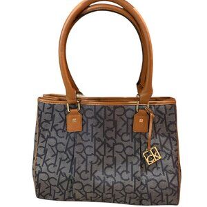 Calvin Klein Monogram Top Handle Hobo Bag